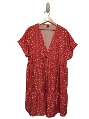 New - Fuscia Pink Dress With Polka Dots